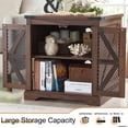 thumbnail image 5 of T4TREAM Farmhouse Nightstand with Charging Station ,Modern End Side Table with Storage Shelf for Bedroom Living Room Office, Brown, 5 of 7