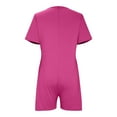 thumbnail image 4 of Kayannuo Womens Blouses Short Sleeve T Shirts for Women Valentine's Day Women's Summer Casual Short Sleeve Rompers Loose Shorts Overalls Jumpsuit With Pockets, 4 of 5