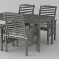 thumbnail image 6 of Modern 5-Piece Slat-Top Solid Acacia Wood Outdoor Dining Set - Grey Wash, 6 of 12