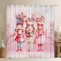 Manfei Girls Nutcracker Black Out Curtains, Kids Merry Xmas Curtains Pack of 2 (42x63 Each), Christmas Theme Bedroom Curtains, Luxury Home Decor