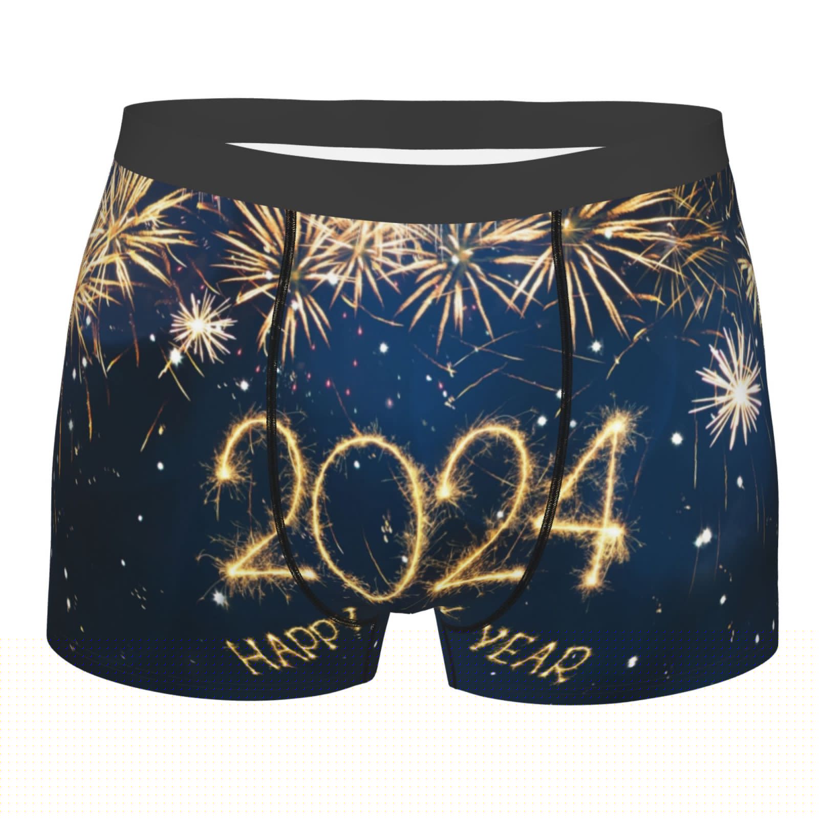 thumbnail image 4 of Goofa Happy New Year 2024 (3) Printed Men's Boxer Briefs Underwear, Moisture-Wicking Underwear, Trunk,Soft and Breathable Cotton Underwear-, 4 of 9