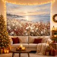thumbnail image 3 of Wildflower Meadow & Coastal Sunrise in Hazy Sky, Serene Impressionist for Art Lovers, Botanical Home Decor, Housewarming Gift, Tapestry Wall Hanging for Living Room and Bedroom, 3 of 7