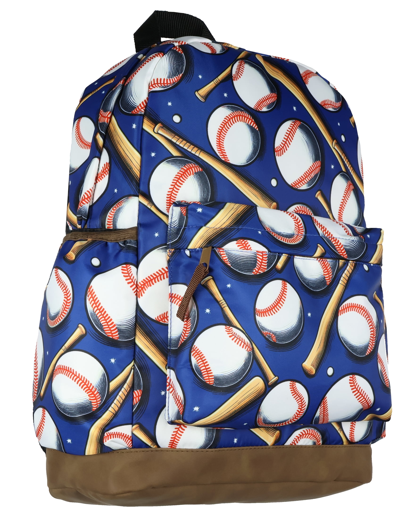 Batter Up! 16" Backpack Baseballs and Bats Travel School Book Bag for Daily Use