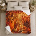 thumbnail image 5 of Sleeping Red Fox with Pumpkins and Lantern, Warm Autumn Forest Illustration for Fox Lovers, Golden Maple Scene and Housewarming Gift, Cozy Flannel Blanket for Cabin and Living Room, Home Decor, 5 of 9