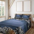 thumbnail image 3 of Ambesonne Victorian Fitted & Top Sheet Set with Shams, Gothic Iron Ornament, Dark Blue Grey, 3 of 8