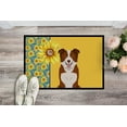 thumbnail image 2 of Carolines Treasures WDK5331MAT 18 x 27 in. Summer Sunflowers Red & White Border Collie Indoor or Outdoor Mat, 2 of 5