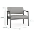 thumbnail image 3 of Lesro Lenox Steel Fabric Bariatric Waiting Room Guest Chair in Black/Gray Flannel/Castillo Metal, 3 of 5
