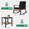 thumbnail image 7 of Clouddwell 3-Piece Patio Furniture Set,Steel Rocking Chair with Comfortable Cushions and Coffee Table.for Garden,Yard Black, 7 of 7