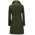 thumbnail image 5 of Cardigans on Clearance Womens Long Coat Warm Wool Lapel Trench Jacket Cardigan Long Slim Overcoat, 5 of 6
