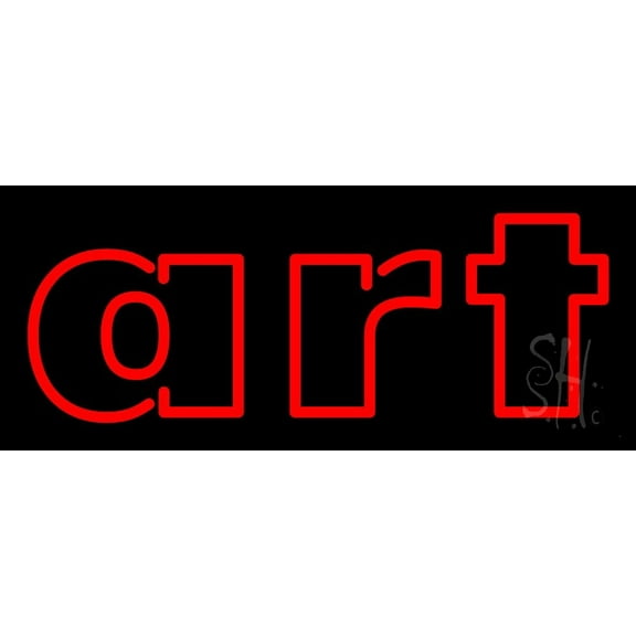 Red Double Stroke Art 2 LED Neon Sign 10 x 24 - inches, Clear Edge Cut Acrylic Backing, with Dimmer - Bright and Premium built indoor LED Neon Sign for art gallery, and exhibition.