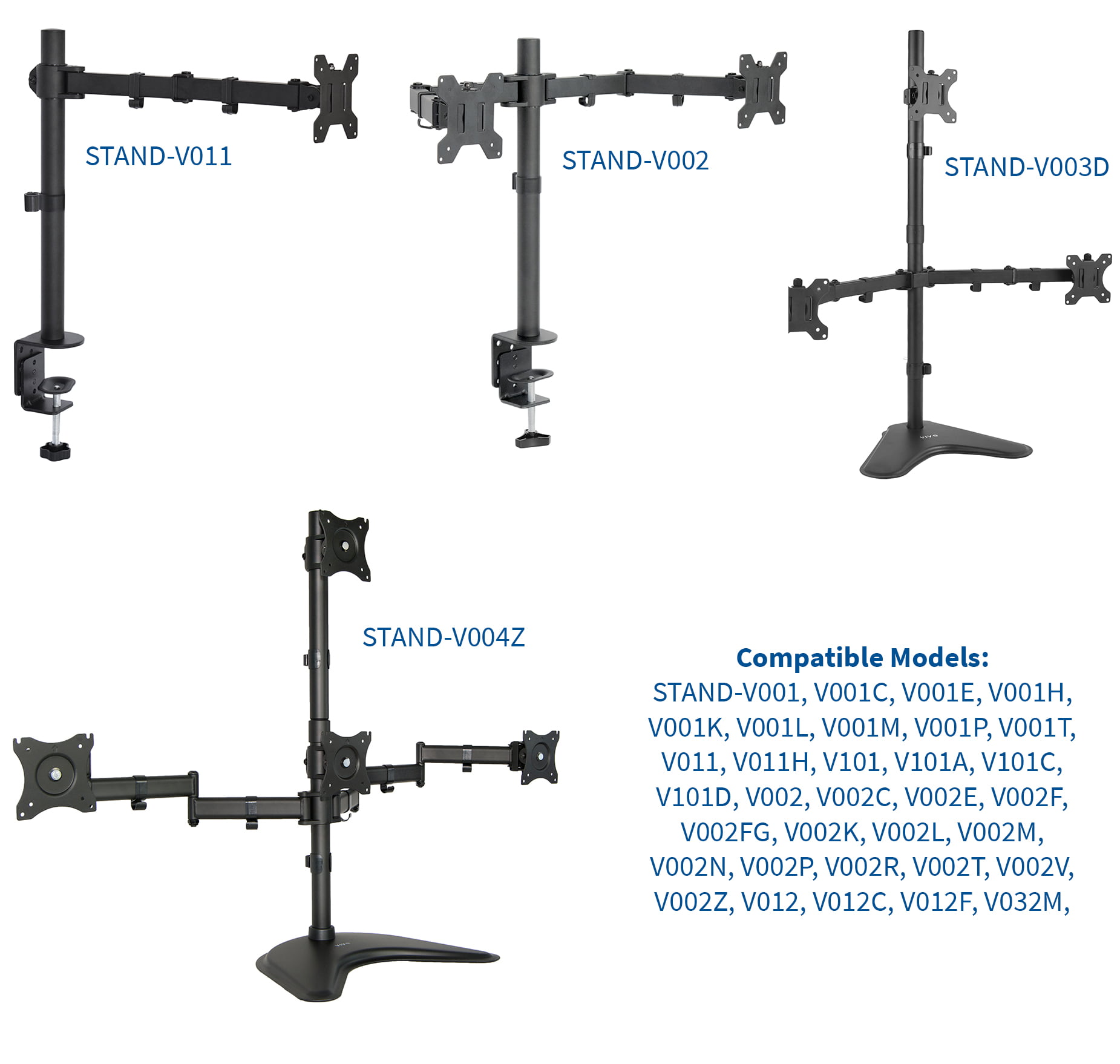 VIVO Black Fully Adjustable Dual Monitor Arm for Desk Mount Stand 