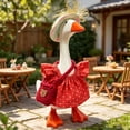 thumbnail image 3 of Tyidzon Mini Desk Goose Outfit Set, 7 inch Summer Clothes with Cute Hat and Bag, Magnetic Porch Statue Accessory for Home Office Decor, 3 of 5