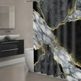 thumbnail image 3 of Marble Shower Curtain Texture Shower Curtains for Bathroom Decorative Abstract Modern Bathroom Curtain with 12Hooks 72"x72", 3 of 7