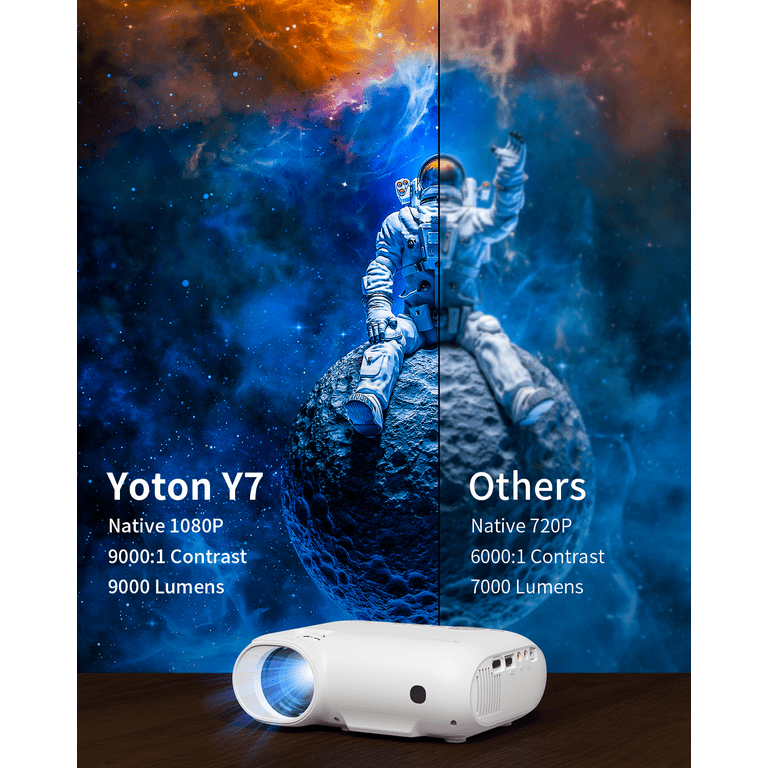 YOTON Video Projectors with 5G Wifi and Bluetooth,9000 Lumens,Native 1080P  4K Support Home Theater, 200'' Screen For Super Bowl 