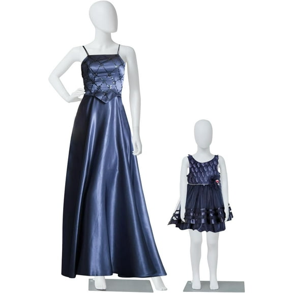 Kinbor Full Body Mannequin - 6 Ft Detachable Dress Form Display Mannequin Stand with Metal Base, Adjustable Dress Model for Fashion Store, Clothing Design (Female Kid)