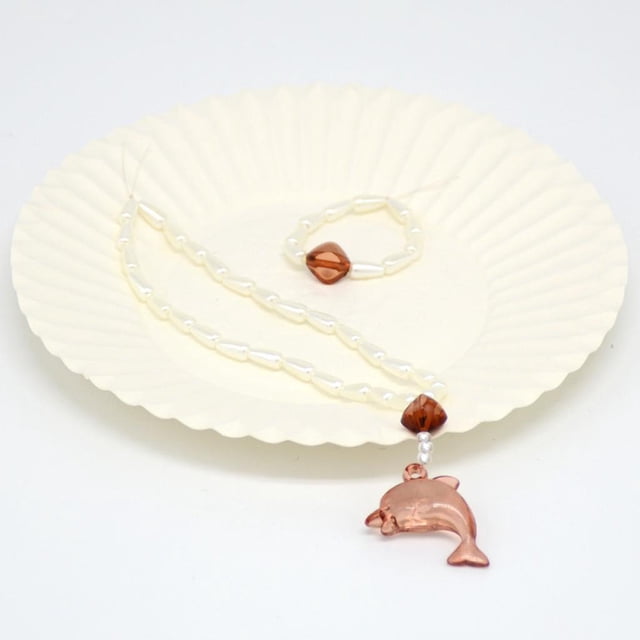 Conjunto de pulsera de collar de joyería hecha a mano para ropa de muñeca de 18 pulgadas marrón perfke Collar de muñecas de 18 pulgadas
