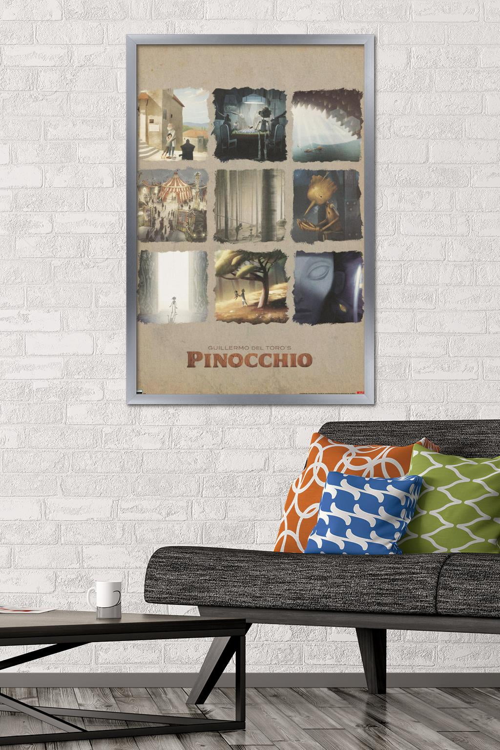 Netflix Guillermo Del Toro's Pinocchio - Grid Wall Poster, 22.375" x 34" Framed