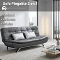thumbnail image 2 of Sofá Cama Plegable Bluelander con 2 Almohadas, Sofá Cama Matrimonial 2 en 1, Gris, 2 of 5