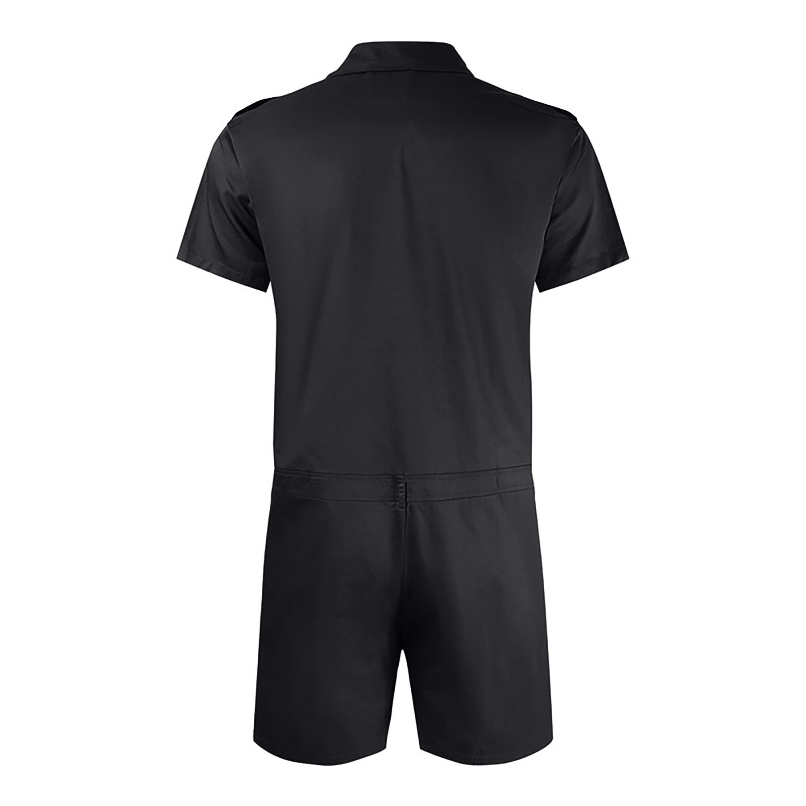 zfhfof Mens Zip-Front Shorts Coverall Short Sleeve Casual Overalls Work Wear One Piece Slim Fit Rompers Jumpsuits with Chest Pockets