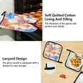 thumbnail image 4 of 5 Pcs Kitchen Set Heat Resistant Oven Mitts and Non-Slip Pot Holders with Adjustable Cooking Apron Watercolor Jellyfish, 4 of 6