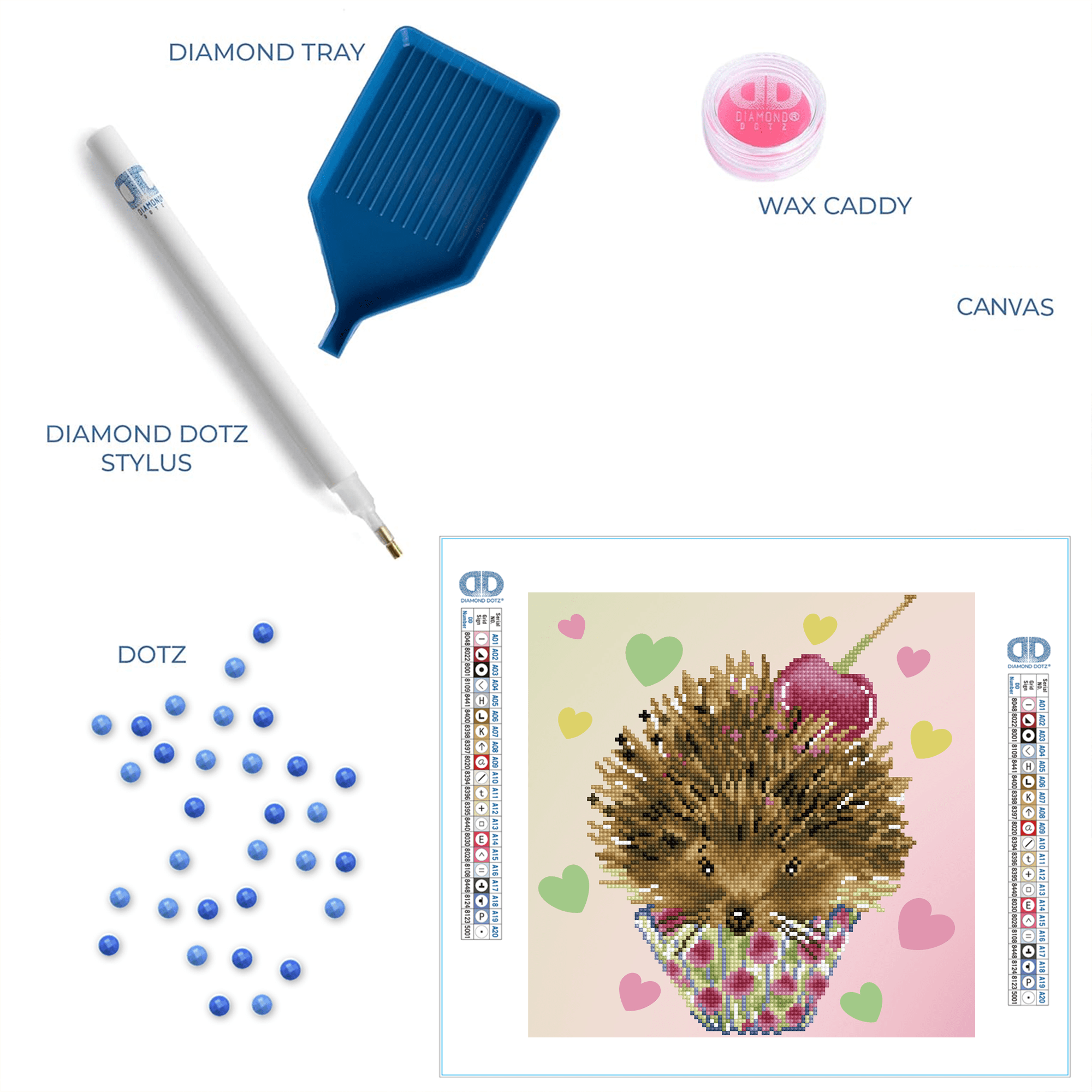 Diamond Dotz Love Prickles HedgeHog Diamond Painting Kits for Adults - Diamond Art Kits a Relaxing Creative Craft Kit with Dotz Gems 12.6"x12.6"