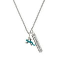thumbnail image 1 of Delight Jewelry Silvertone Small Teal Lizard Silvertone Always My Mother Bar Charm Necklace, 23", 1 of 4