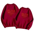 thumbnail image 4 of KHONTS Men's Women's Valentine's Day Sweatshirts Casual Long Sleeve Crew Neck Tops Fall Sweet Heart Couple Outfits Red XL, 4 of 5