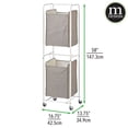 thumbnail image 2 of mDesign Vertical Portable Laundry Hamper Basket - Metal Frame - Taupe/White, 2 of 6