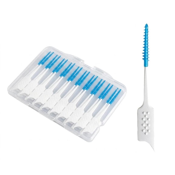200 Count Soft glue interdental brush,Easy-to-Use Interdental Picks for Plaque Removal & Health with Convenient Carry Case, Dentist Recommended,Blue