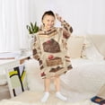 thumbnail image 6 of FORMRS Wearable Blanket Hoodie with Sleeves for Kids Cozy Flannel Sweatshirt, Brown Cakes, 6 of 7