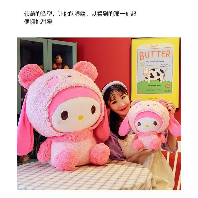 Big Size Sanrio My Melody Transform Into A Panda Throw Pillow Plush Stuffed  Doll Kawaii Room Decor Anime Figure Pushie Kids Toys