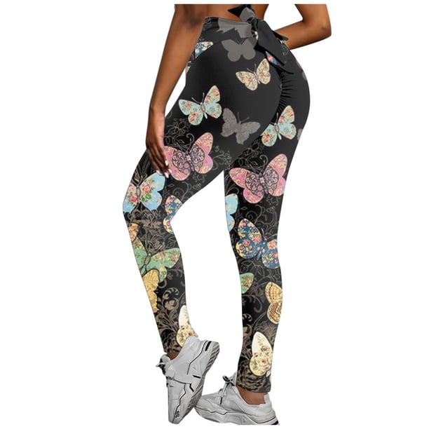Gibobby Leggings deportivos mujer para yoga Fitness Stretch Mujeres Leggings altos Cintura Yoga Pantalones Strethcy Impresión Yoga Pantalones(Verde,M)