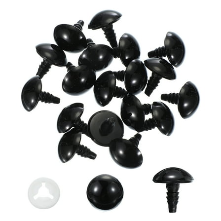 Uxcell 20mm Safety Eyes, 30 Pcs Plastic Craft Eyes with Protective Film, Black