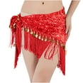 thumbnail image 2 of Qulqfy Womens Skirts Red Mini Flowy Sequin Mermaid Fringe Dance Fall Short Skirt Skirts for Women, 2 of 4