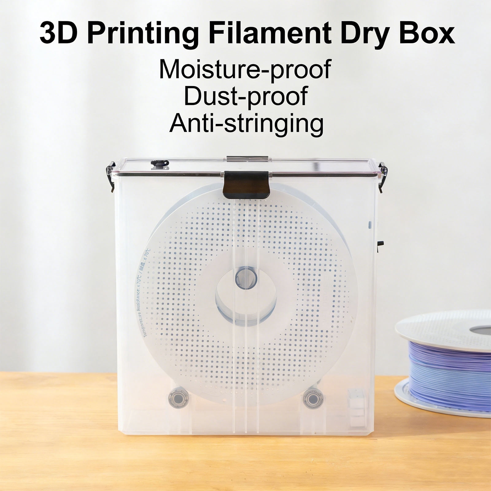 Compact Filament Storage Case Featuring Visible Body For Easy Monitoring Of 3D Printing Supply stage