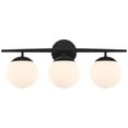thumbnail image 2 of Possini Euro Design Meridian Modern Wall Light Black Hardwire 24" 3-Light Fixture Opal Glass Globe Shade for Bedroom Living Room, 2 of 8