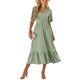 thumbnail image 1 of Lucakuins Mujeres Vestido Largo Maxi Moda Verano Casual Punto Suizo Con Cuello En V Volantes Manga Corta Vestido Dulce Vestido Lucakuins  moda, 1 of 9