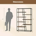 thumbnail image 3 of Costway 71" Tall Bookshelf with Heavy-duty Metal Frame 7-Tier Industrial Etagere Bookcase, 3 of 10