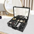 thumbnail image 6 of Large Makeup Case Aluminum Salon Cosmetic Train Organizer Box w/ Light & Mirror, 6 of 17