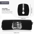 thumbnail image 5 of XMXT Leather Pencil Case, American Flag Skull Print Large Capacity Pencil Pouch for Student Teens Women, 5 of 9