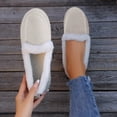 thumbnail image 2 of Women's Slip On Fluffy Suede Loafers Warm Fleece Lined Non Slip Walking Shoes Fashion Moc Toe Dress Shoes, 2 of 6