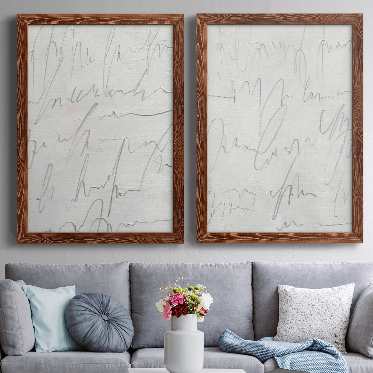 Scrabble I - Premium Framed Canvas 2 Piece Set - Ready to Hang