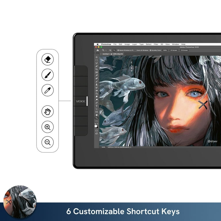 VEIKK VK1200 Graphics Drawing Tablet with Screen, 11.6 inch Full-HD Pen Display Monitor, with 6 Shortcut Keys VEIKK VK1200 Graphics Drawing Tablet with Screen, 11.6 inch Full-HD Pen Display Monitor, with 6 Shortcut Keys