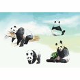 thumbnail image 4 of IDEA4WALL 6pcs Watercolor Panda Peel and Stick Wallpaper Removable Wall Murals Large Wall Stickers for Home Decoration, 100"x24", 4 of 5