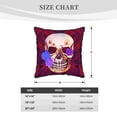 thumbnail image 4 of Velvet Decorative Throw Pillow Covers Set of 2, Soft Square Cushion Cover with Invisible Zipper Red Rose Skull Printing, 20"x20", 4 of 7