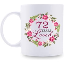 90th Birthday Gifts for Women - 90 Years Loved with A Garland Birthday Mug - 90 Year Old Present Ideas for Grandma, Mom, Daughter, Sister, Wife, Friend, Cousin, Aunt, Coworker - 11 oz Coffee Mug