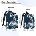 thumbnail image 2 of Yiaed Shark Print Print Laptop Backpack Travel Canvas Backpack Vintage Aesthetic Backpack for School Knapsack Backpack Backpack for School-Small, 2 of 5