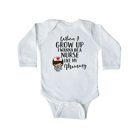 

Inktastic Future Nurse Like my Mom Gift Baby Girl Long Sleeve Bodysuit