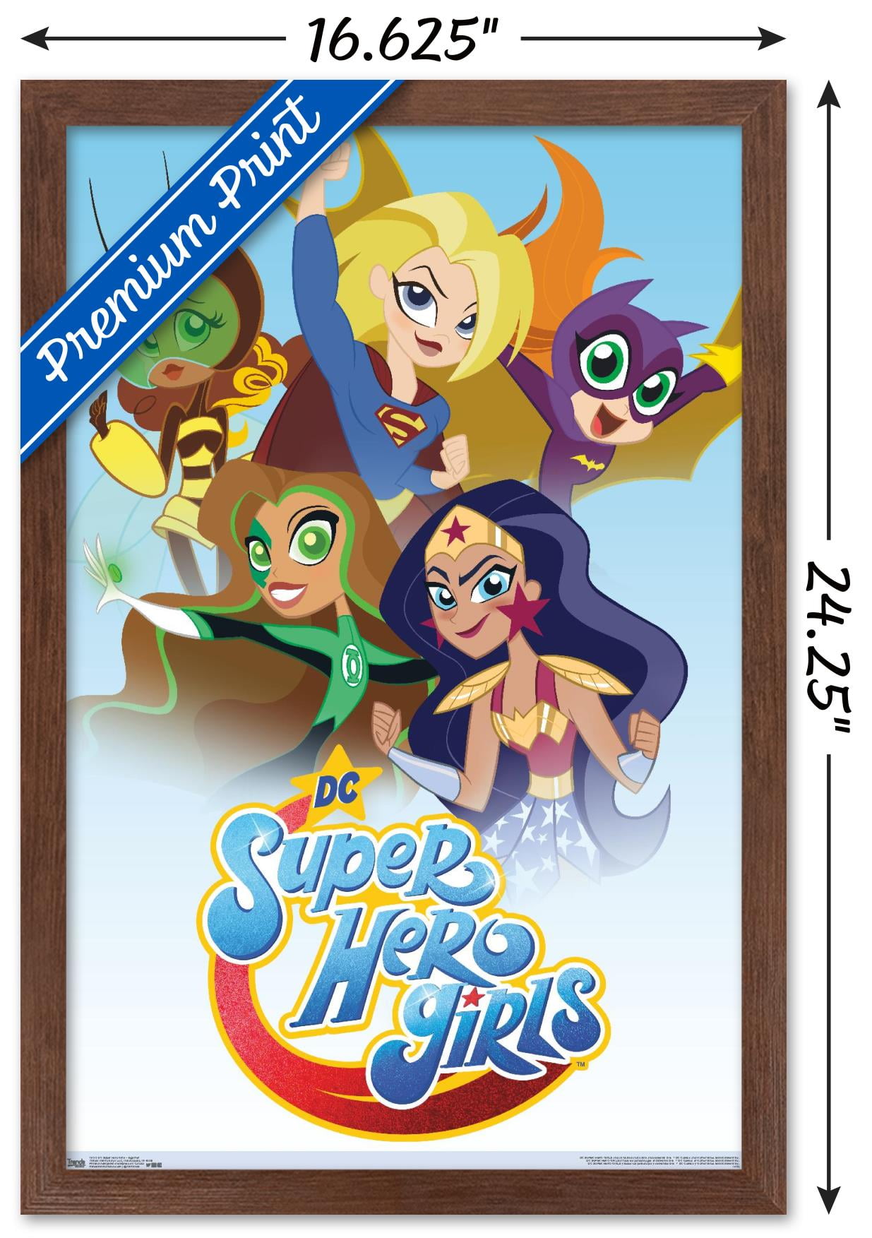 DC Comics TV - DC Super Hero Girls - Together Wall Poster, 14.725" x 22.375", Framed