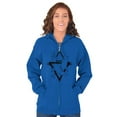 thumbnail image 4 of Triangle Dolphin Symbol Spirit Animal Zip Up Hoodie Men's Women's Brisco Brands X, 4 of 6